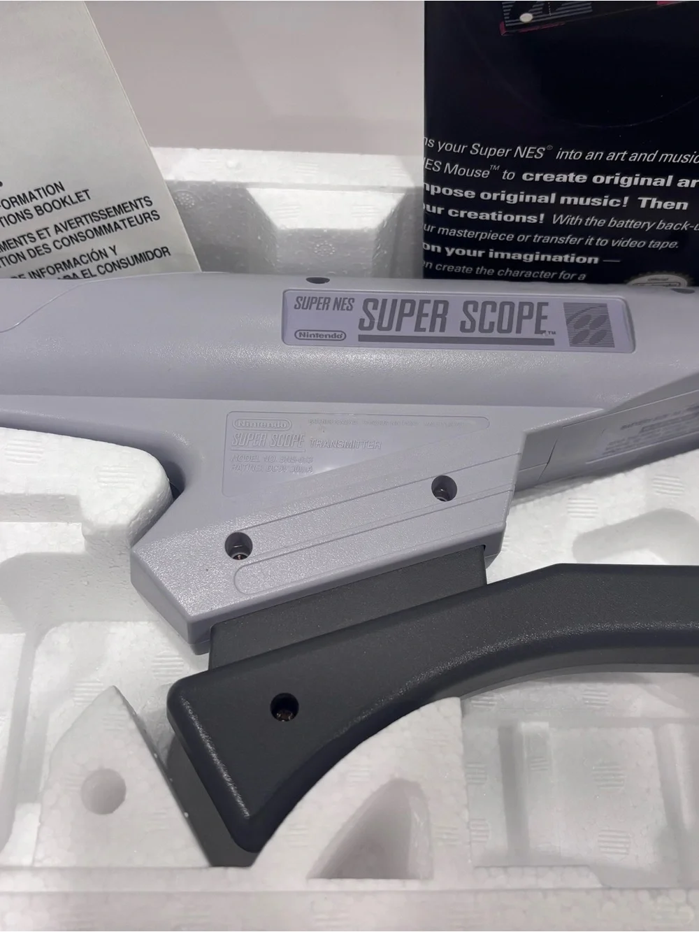 Nintendo Super Nintendo Super Scope Light Gun - Gray in box with manuals